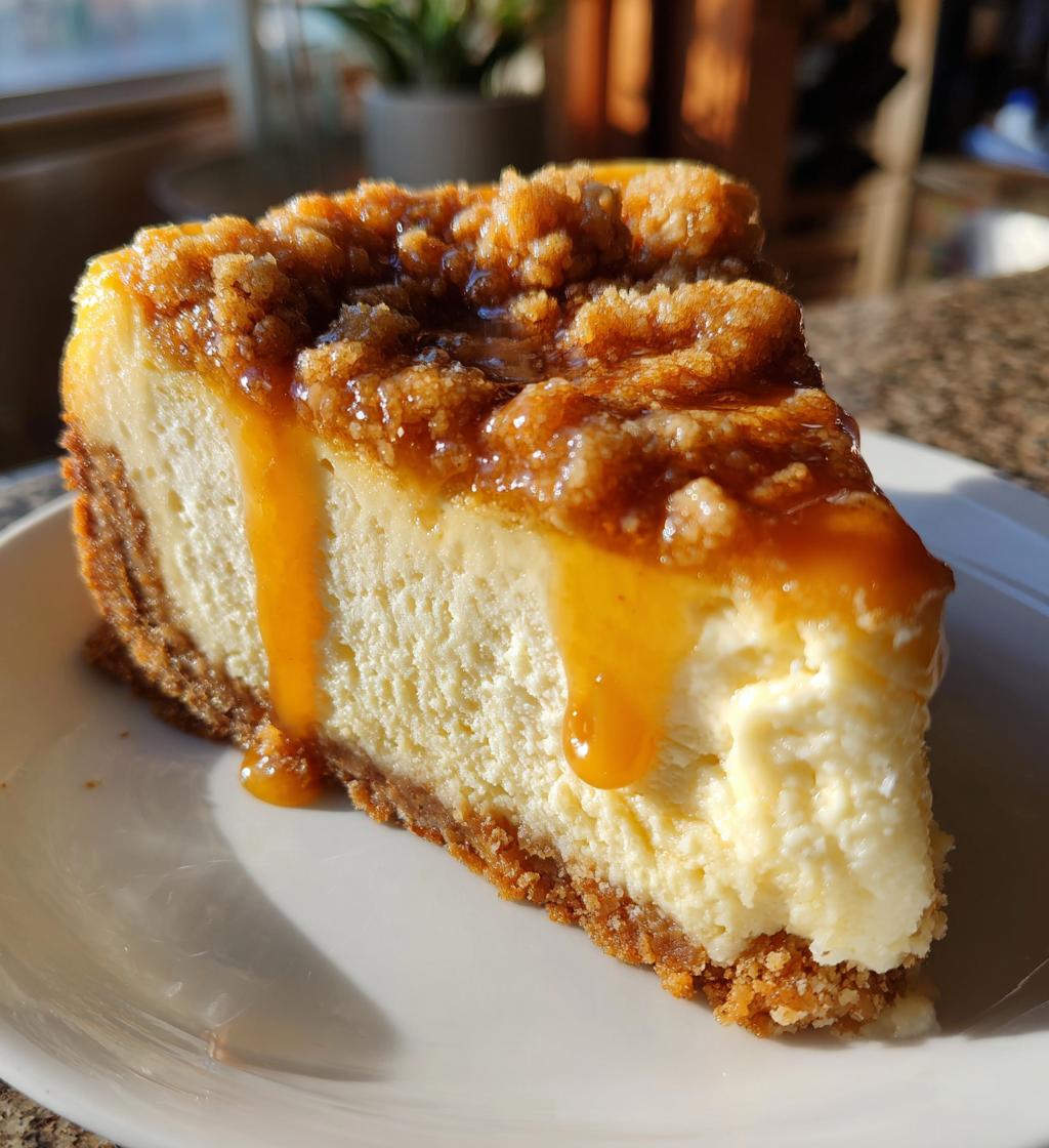 creamy butterscotch cheesecake with a buttery crumble recipe