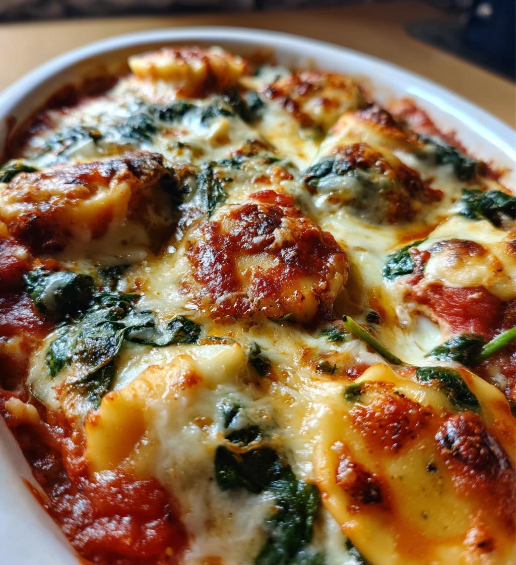 crockpot ravioli casserole - detail 1