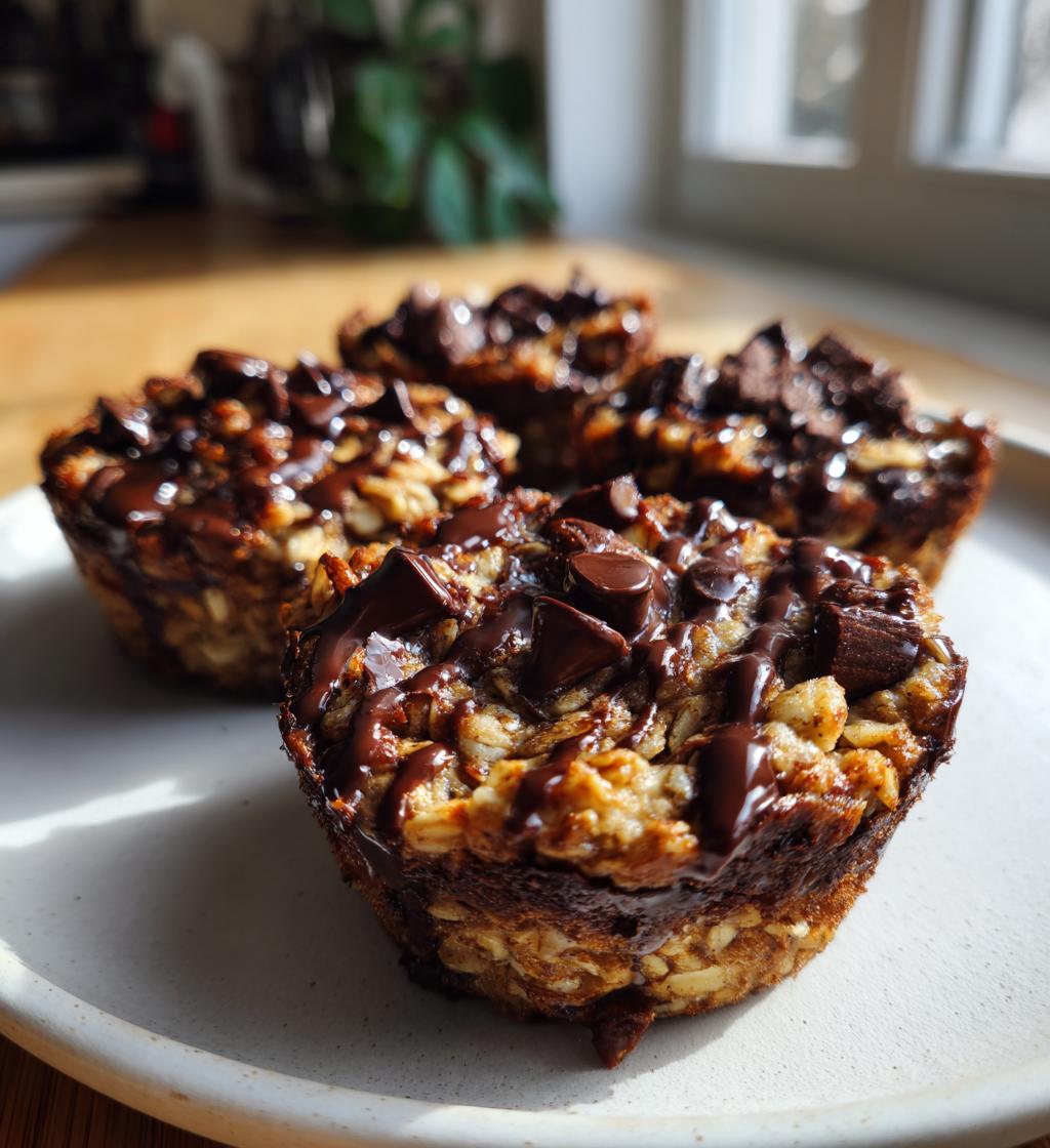decadent dark chocolate oatmeal cups - detail 1