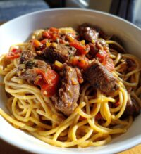 delicious garlic beef pasta a must try slow cooker recipe