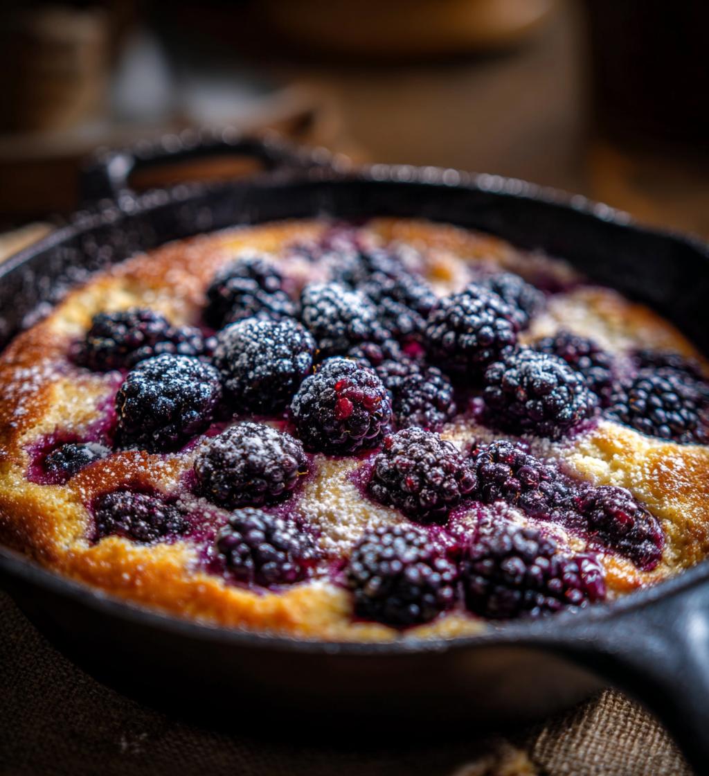 easy skillet blackberry cobbler - detail 1