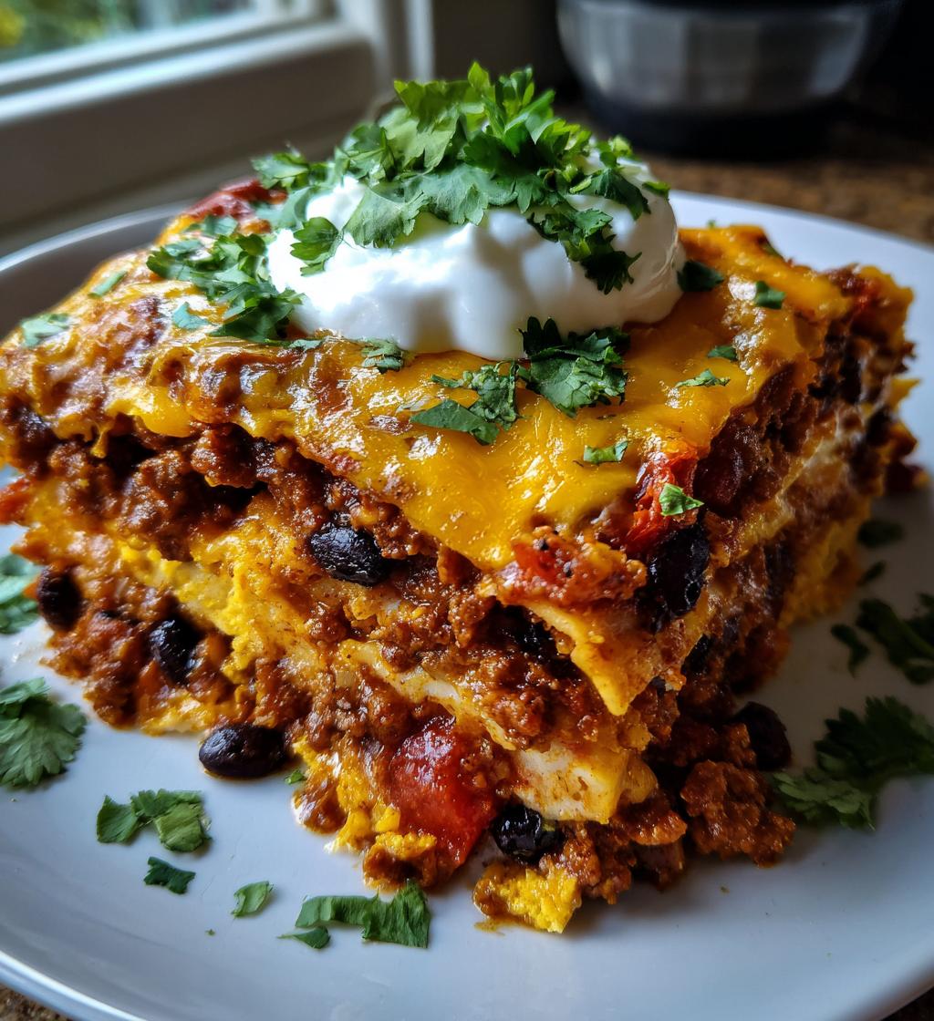 easy taco lasagna