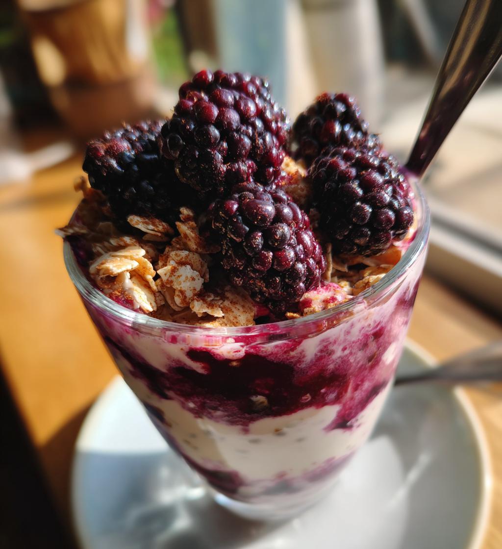 gluten free blackberry cobbler chia pudding