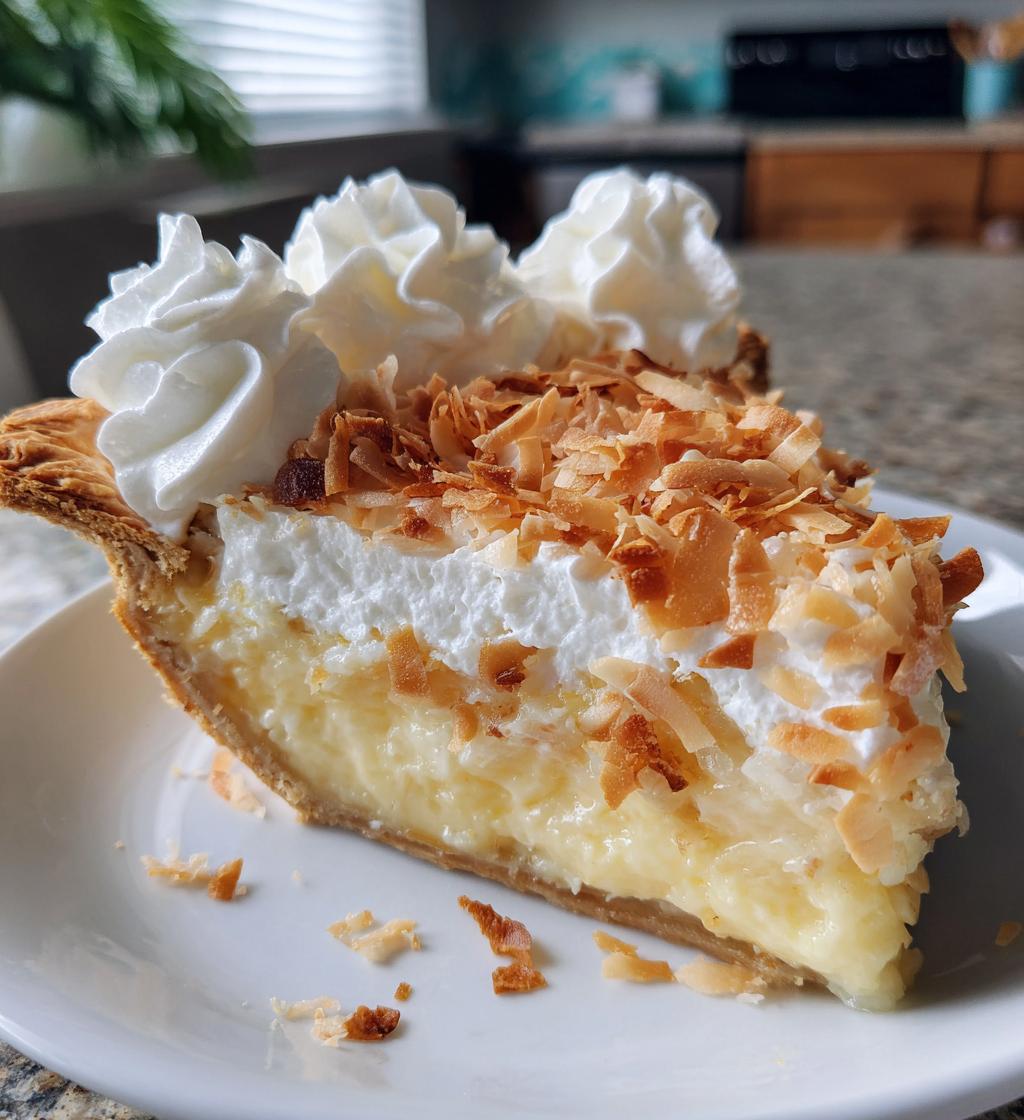 grandmas coconut cream pie - detail 1