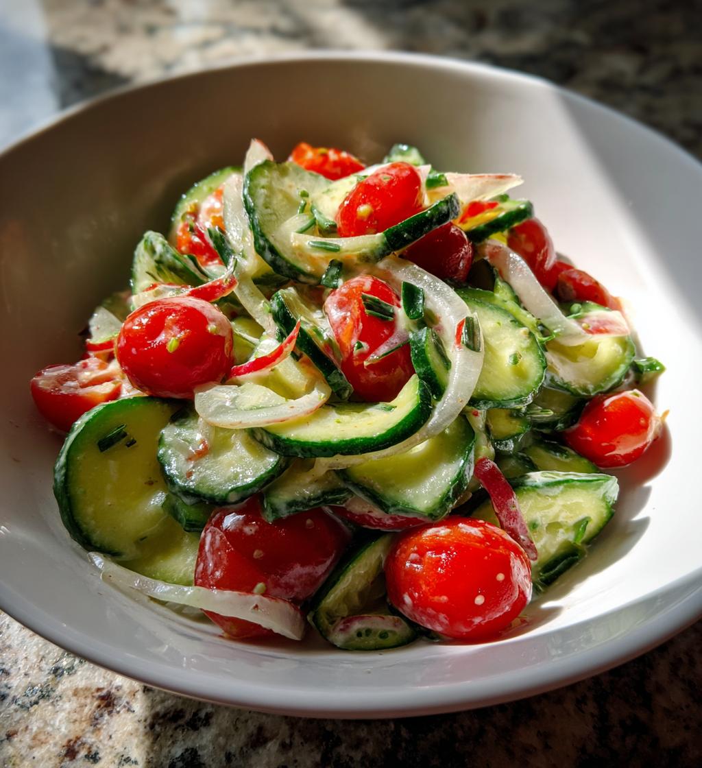 grandmas cucumber salad - detail 1