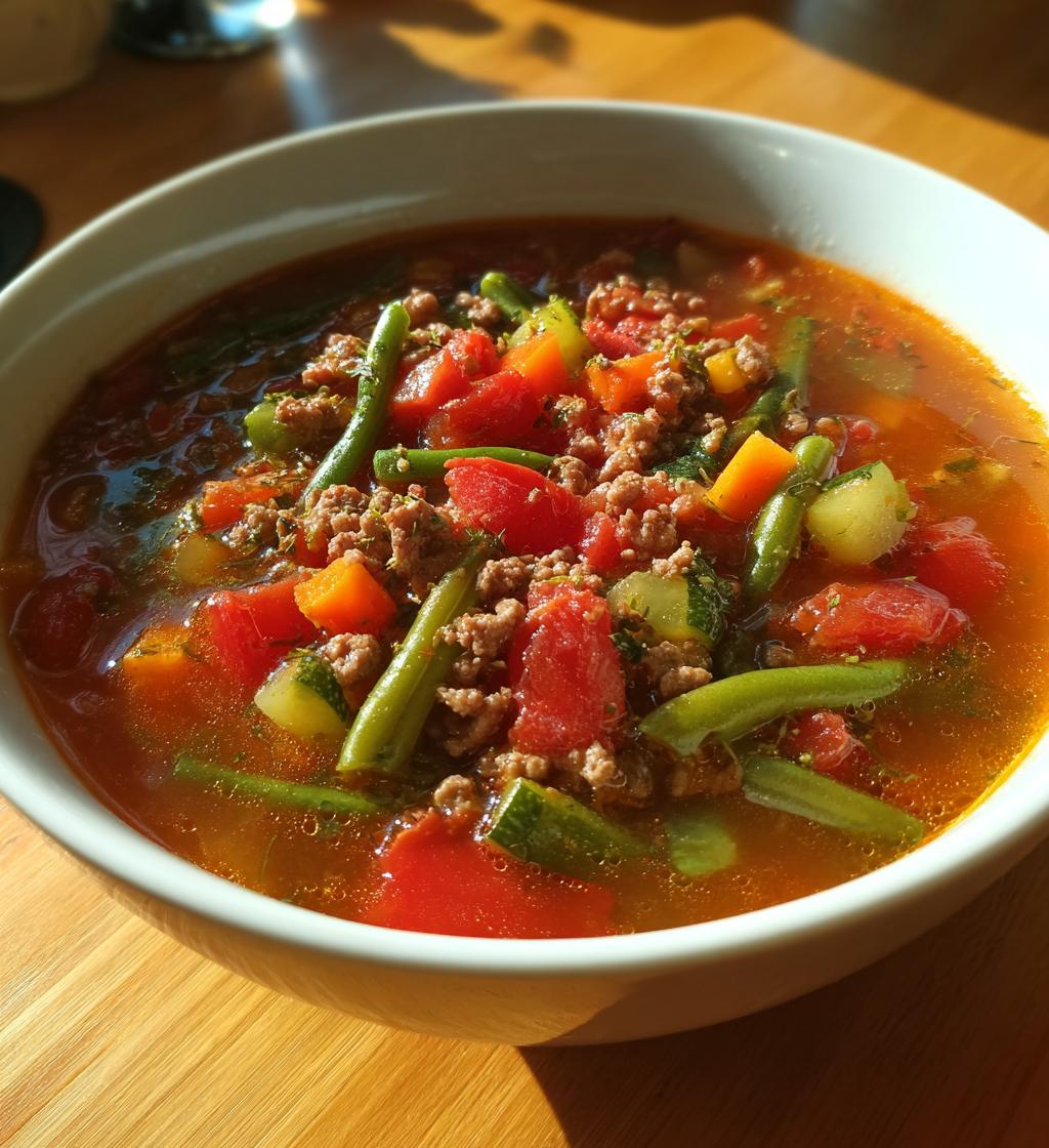 grandmas hamburger vegetable soup - detail 1