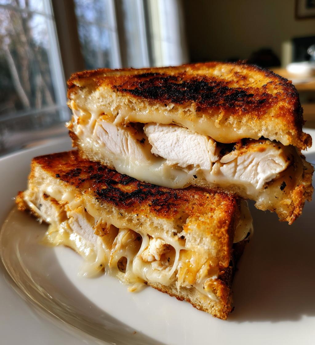 grilled chicken three cheese sandwich