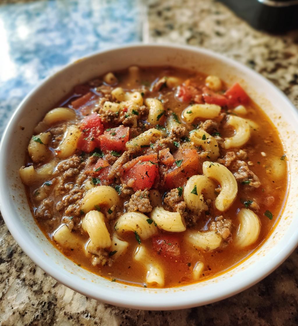 hamburger macaroni soup recipe ready in 35 mins