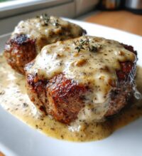 hamburger steak with creamy onion gravy
