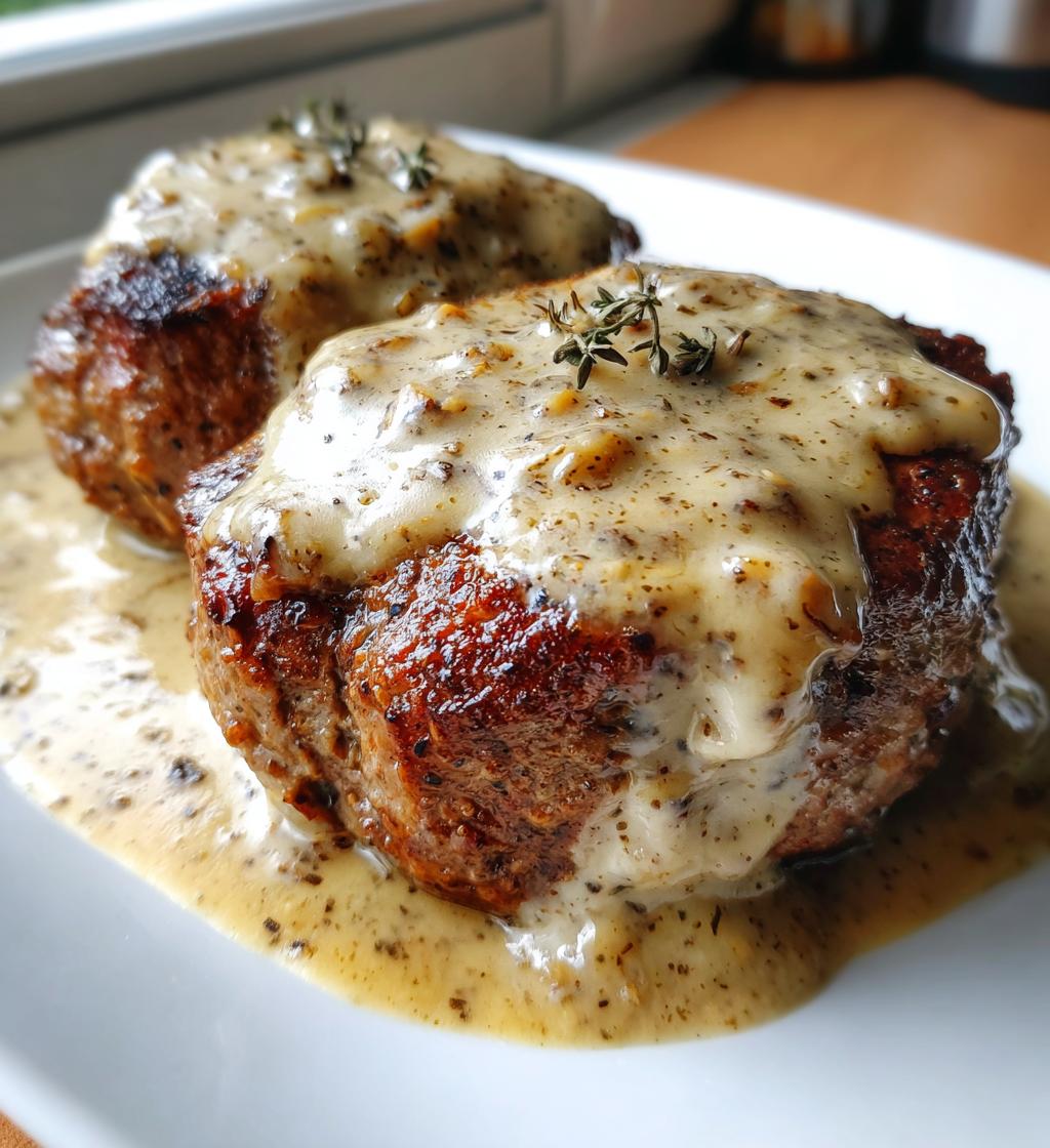 hamburger steak with creamy onion gravy