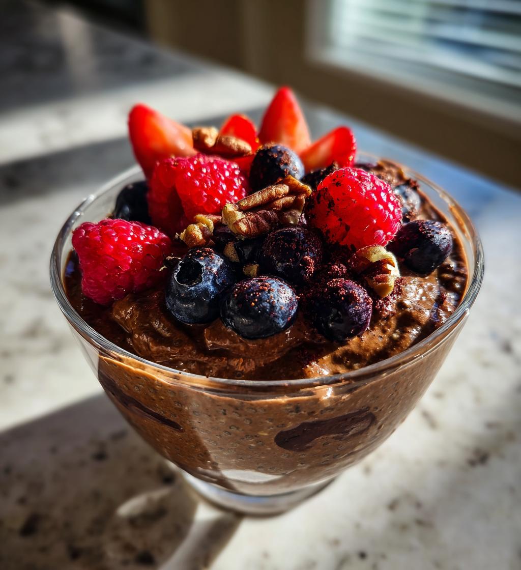 high protein chocolate chia pudding - detail 1