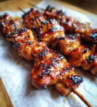 honey garlic chicken skewers
