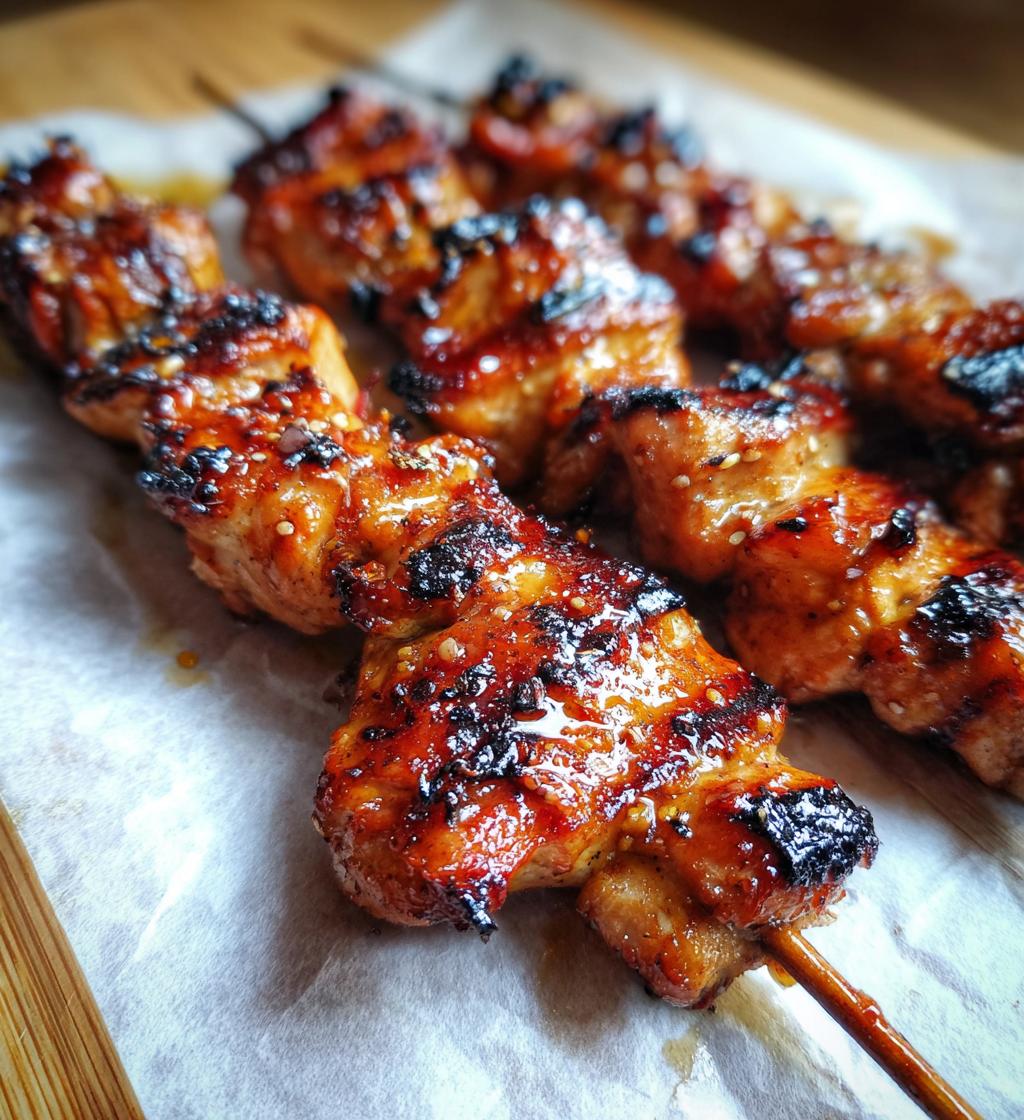 honey garlic chicken skewers
