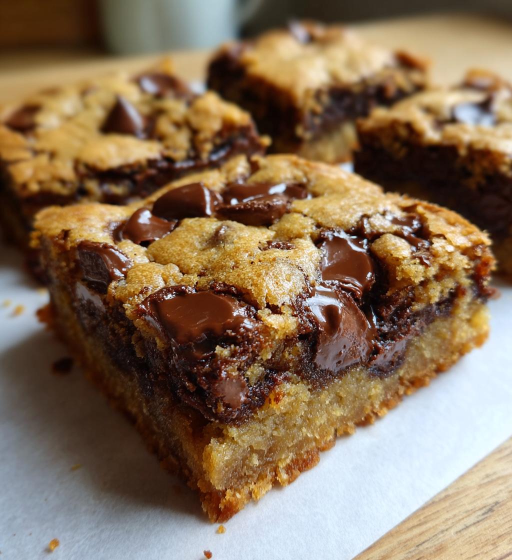 lazy chocolate chip cookie bars - detail 1