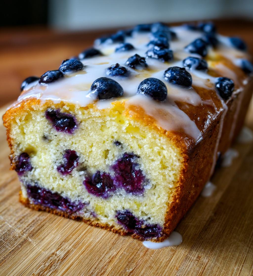 lemon blueberry loaf with lemon glaze
