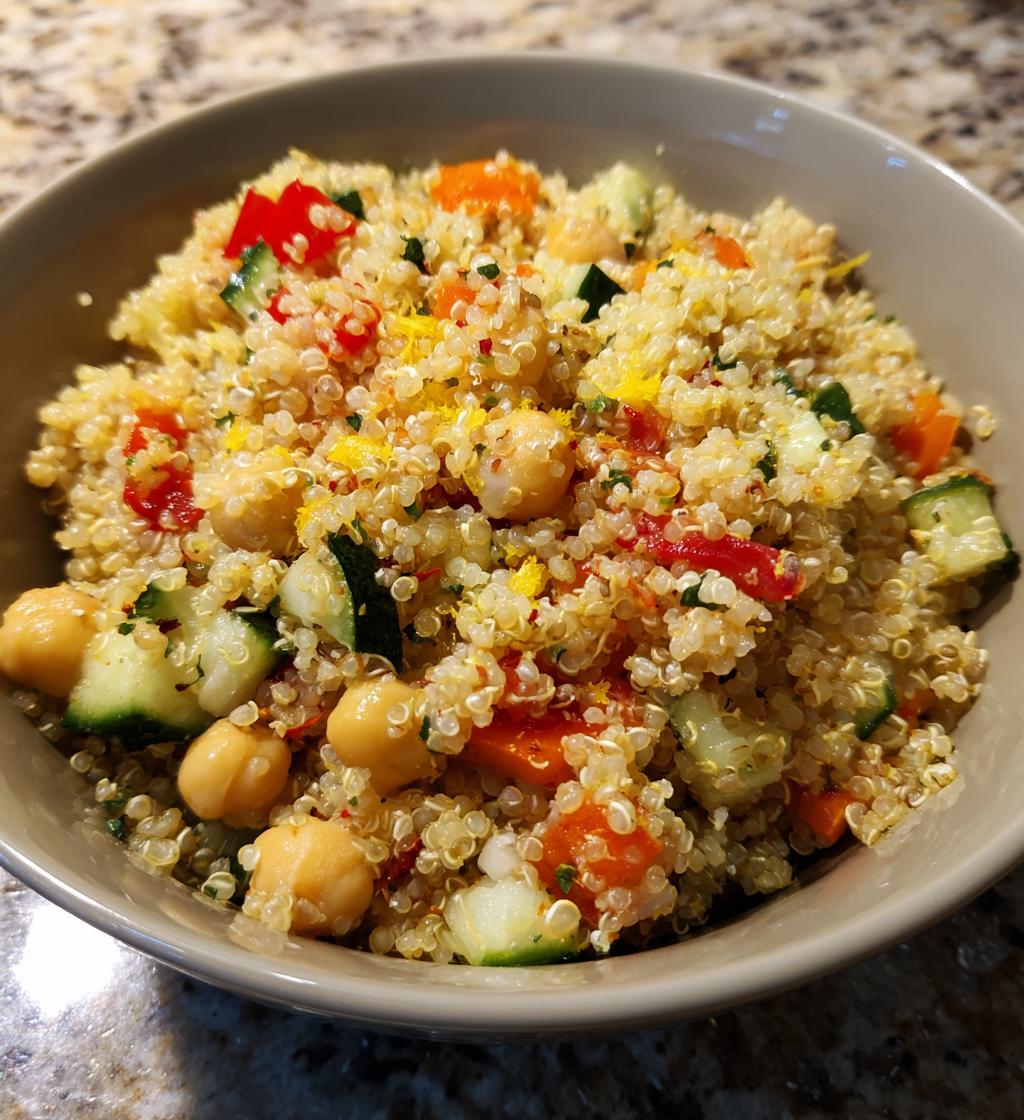 lemon quinoa chickpea salad