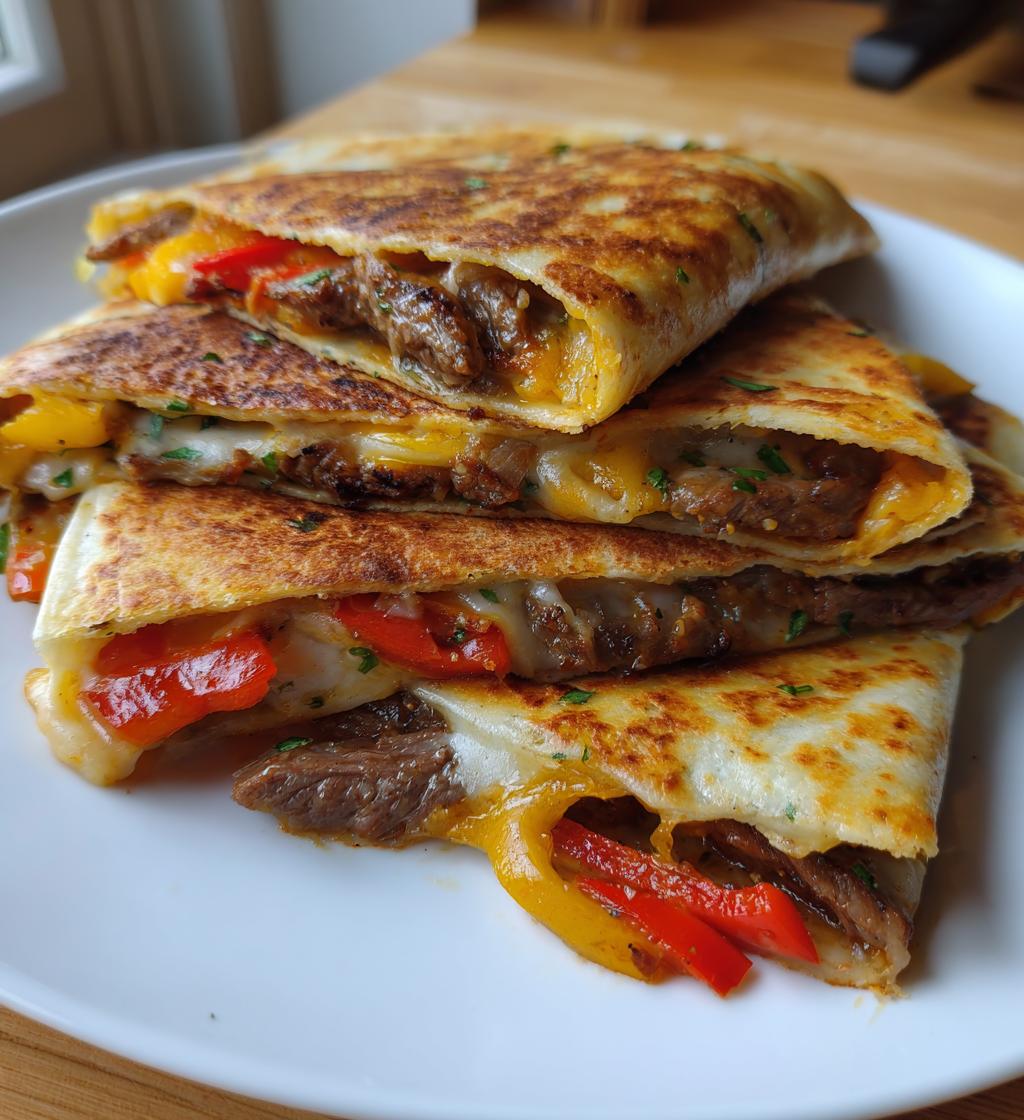 loaded steak quesadillas