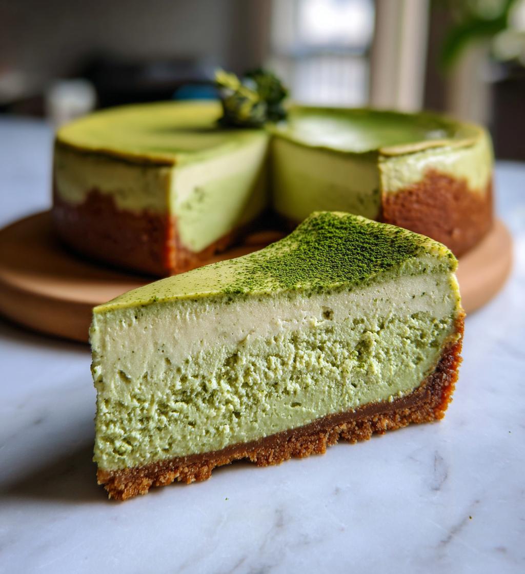 matcha green tea cheesecake - detail 1