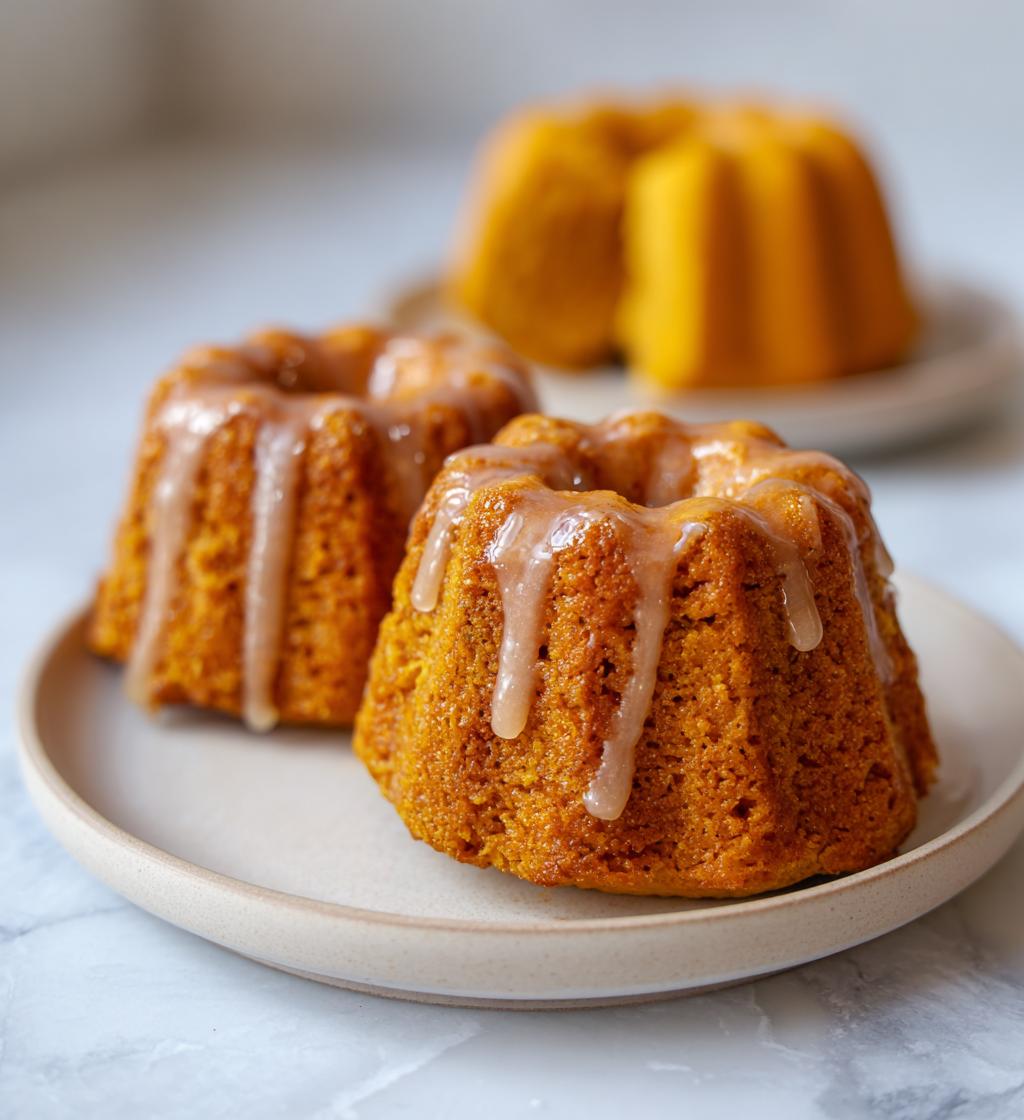 mini pumpkin bundt cakes with maple glaze