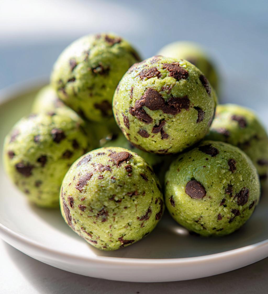 mint chocolate chip protein balls