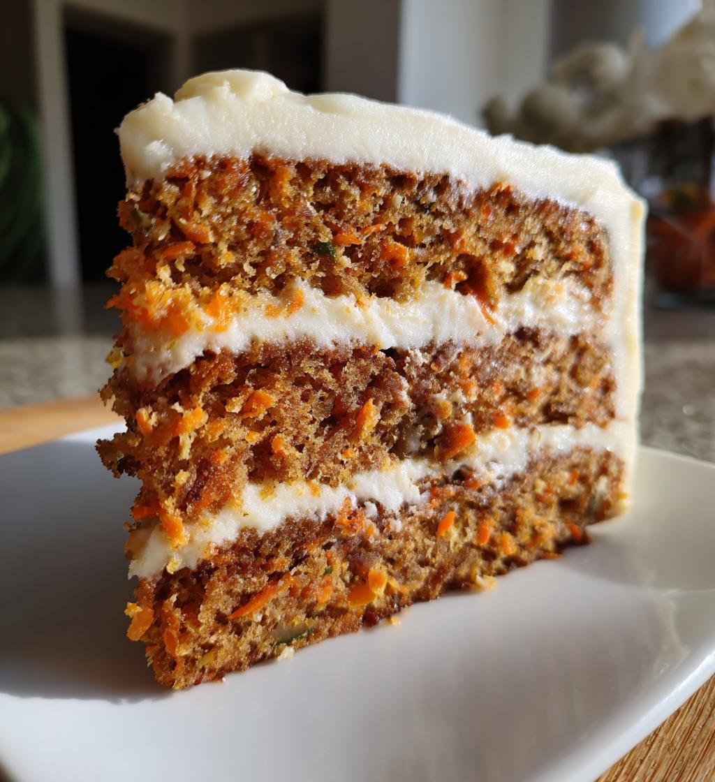 moist carrot zucchini cake with cream cheese frosting
