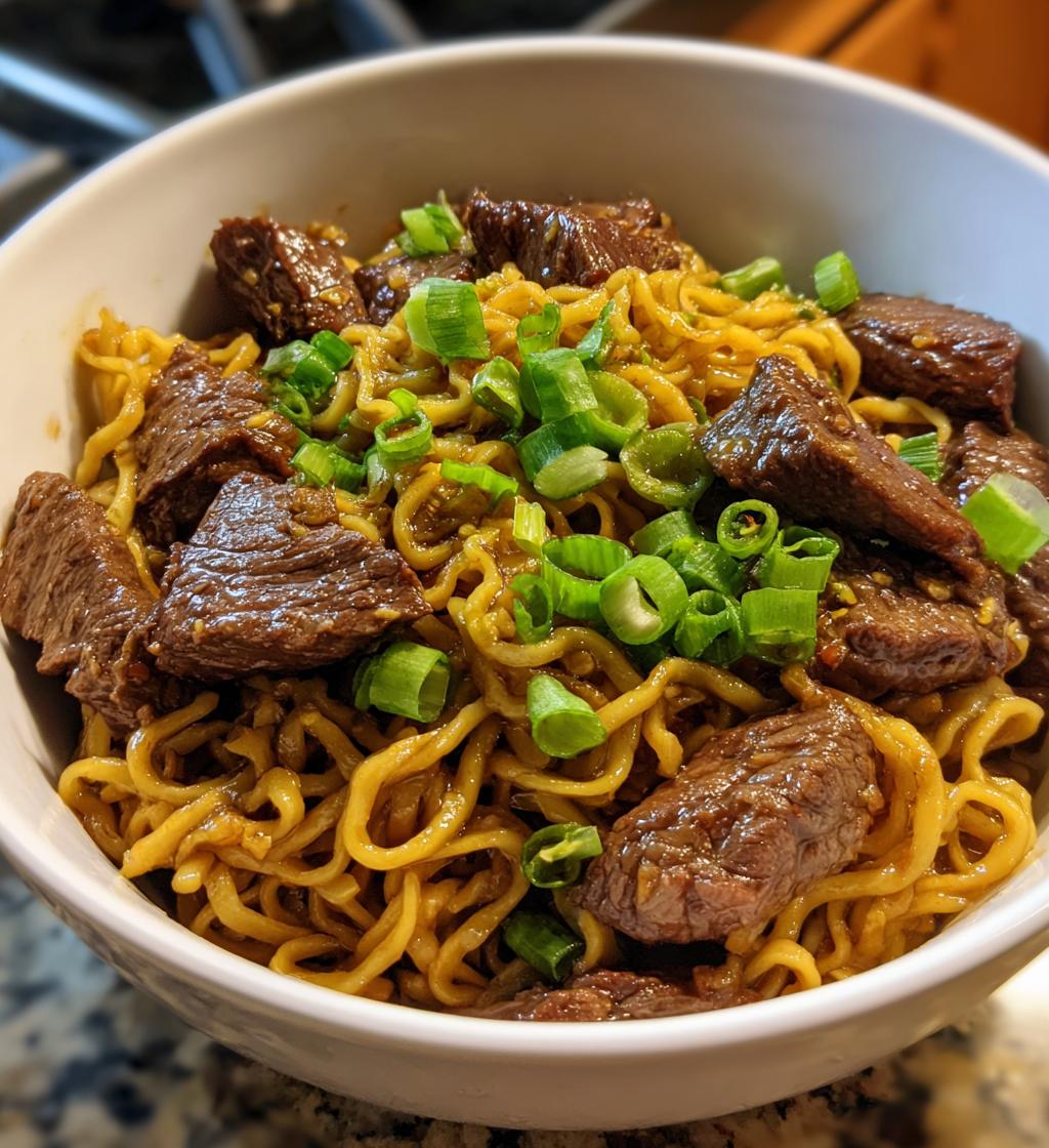 mongolian beef noodles - detail 1