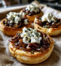 mushroom shallot and herbed goat cheese tarts