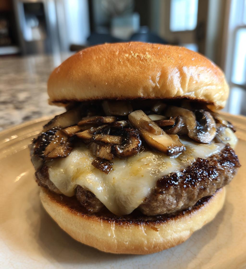 mushroom swiss burger