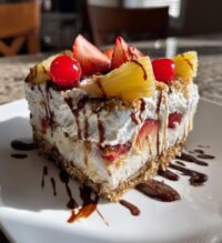 no bake banana split cake quick easy dessert