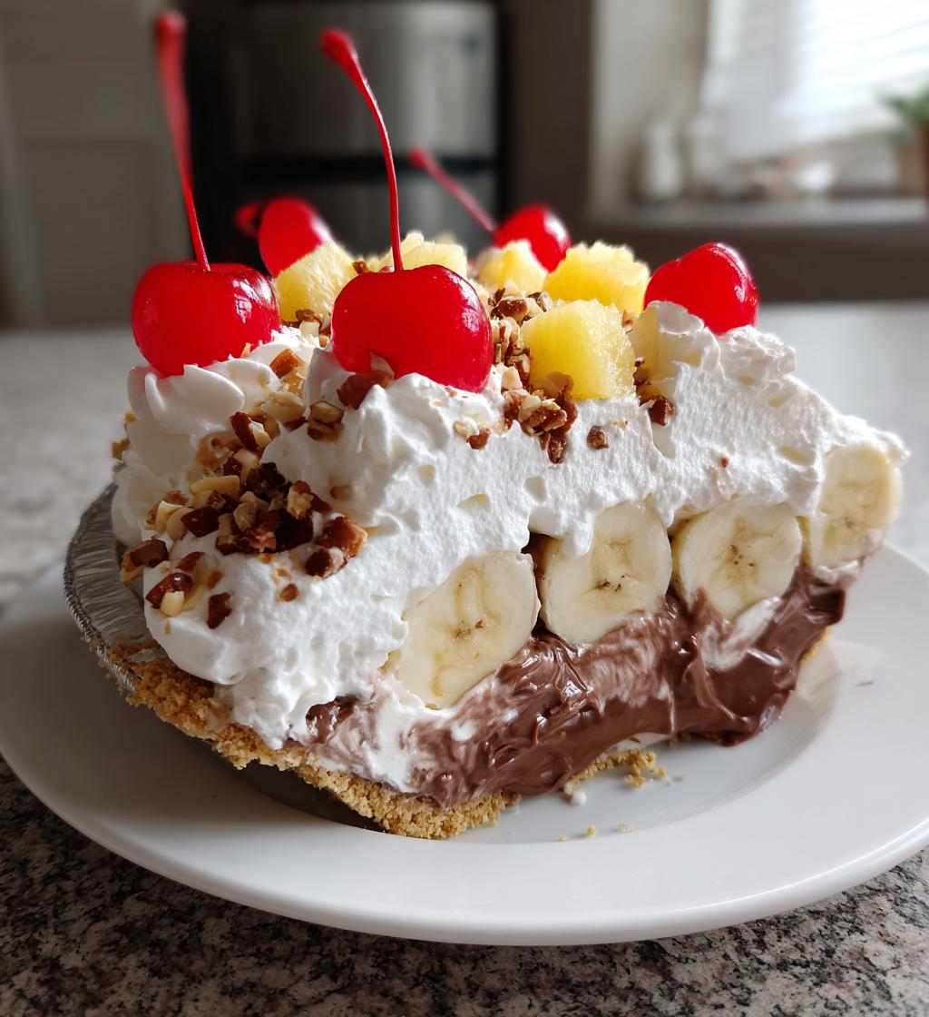 no bake banana split pie