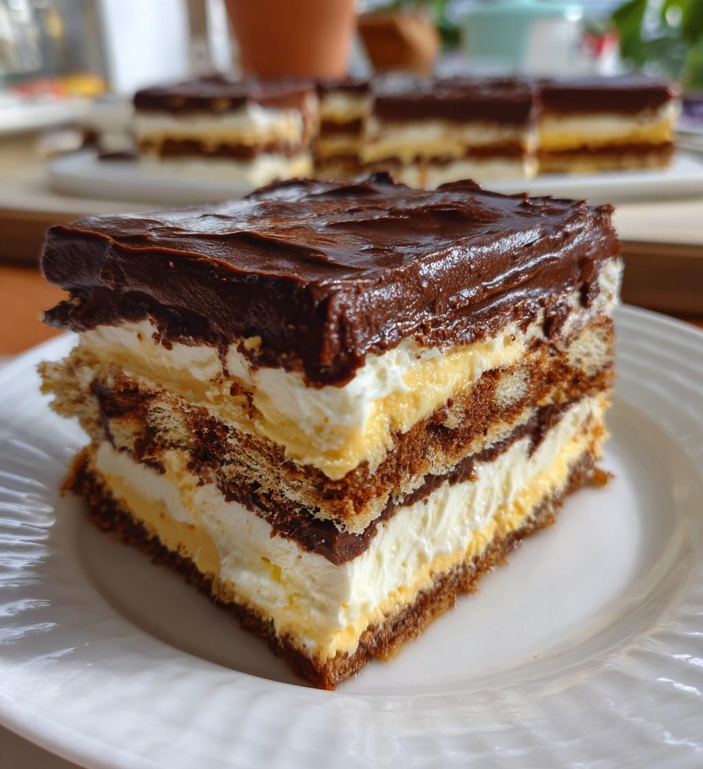 no bake chocolate eclair icebox cake
