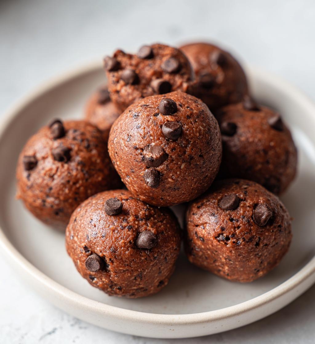 no bake cottage cheese brownie batter protein bites - detail 1