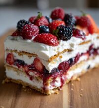 no bake summer berry icebox cake
