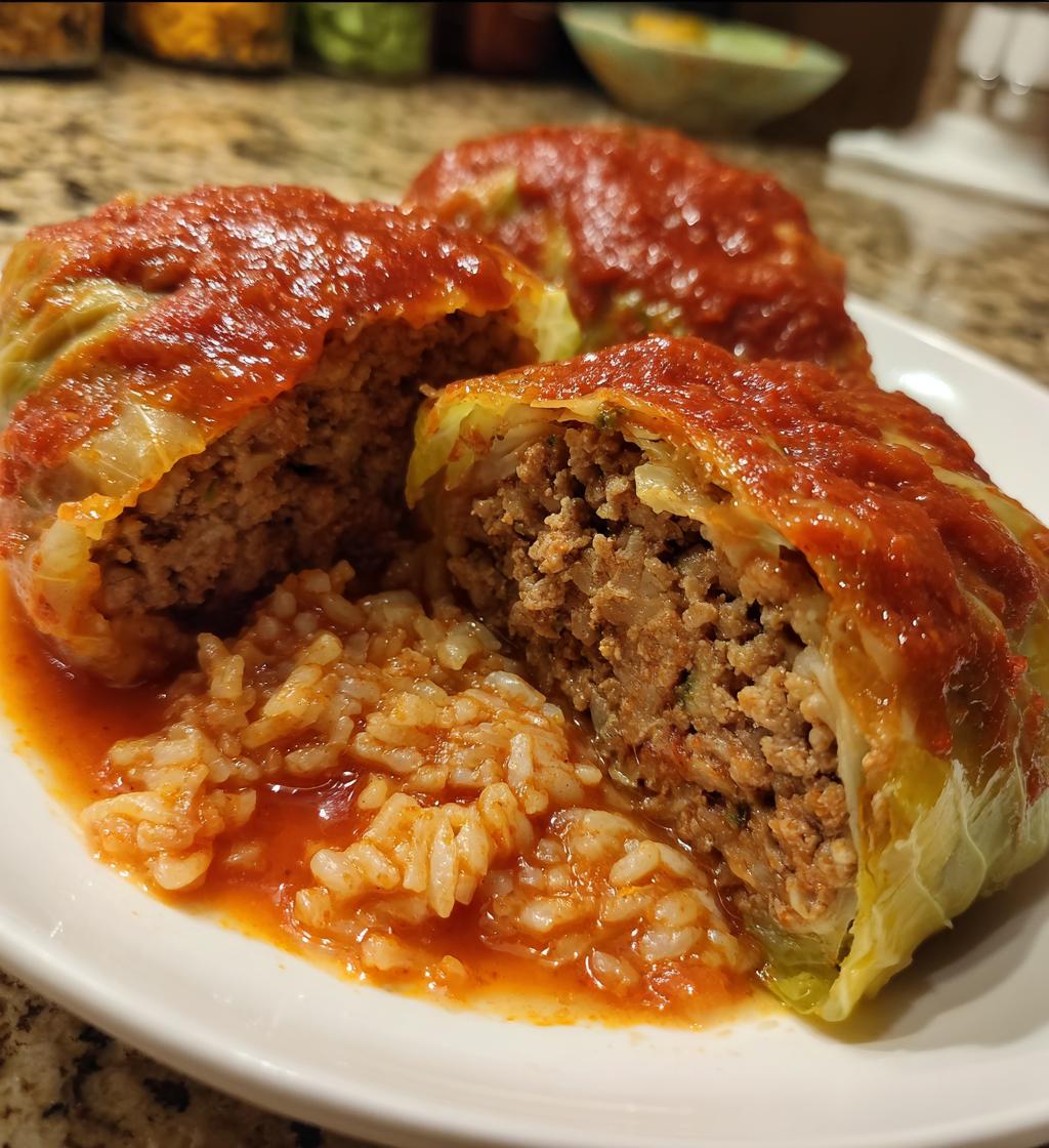 old fashioned stuffed cabbage rolls - detail 1