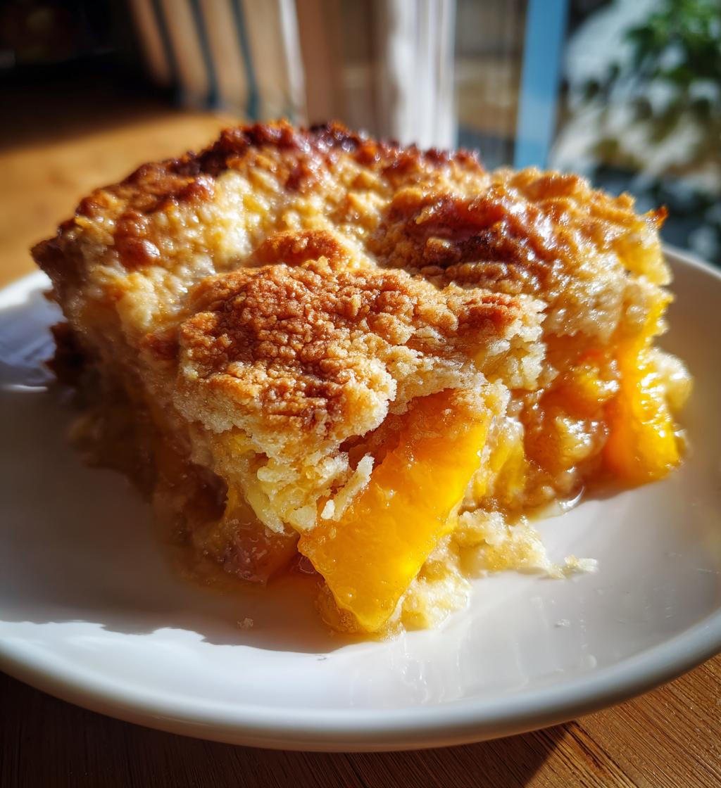 old time oven peach cobbler - detail 1