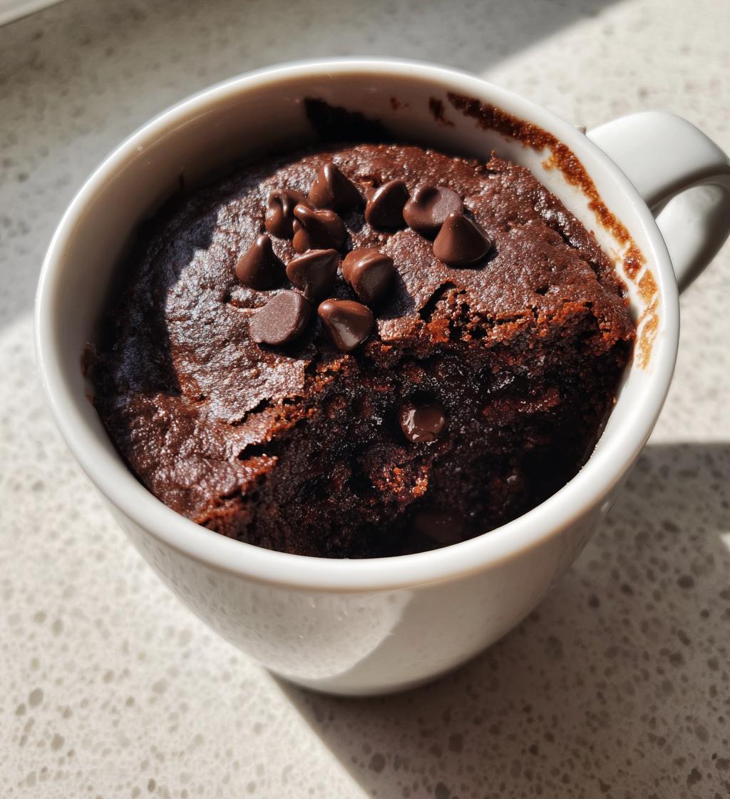 one minute protein brownie - detail 1