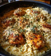 one pan creamy parmesan chicken rice