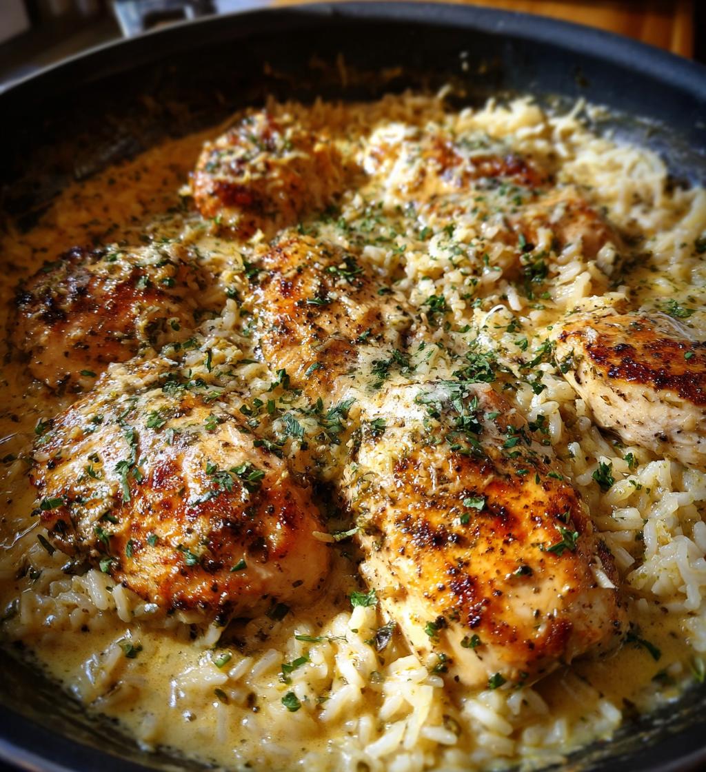 one pan creamy parmesan chicken rice