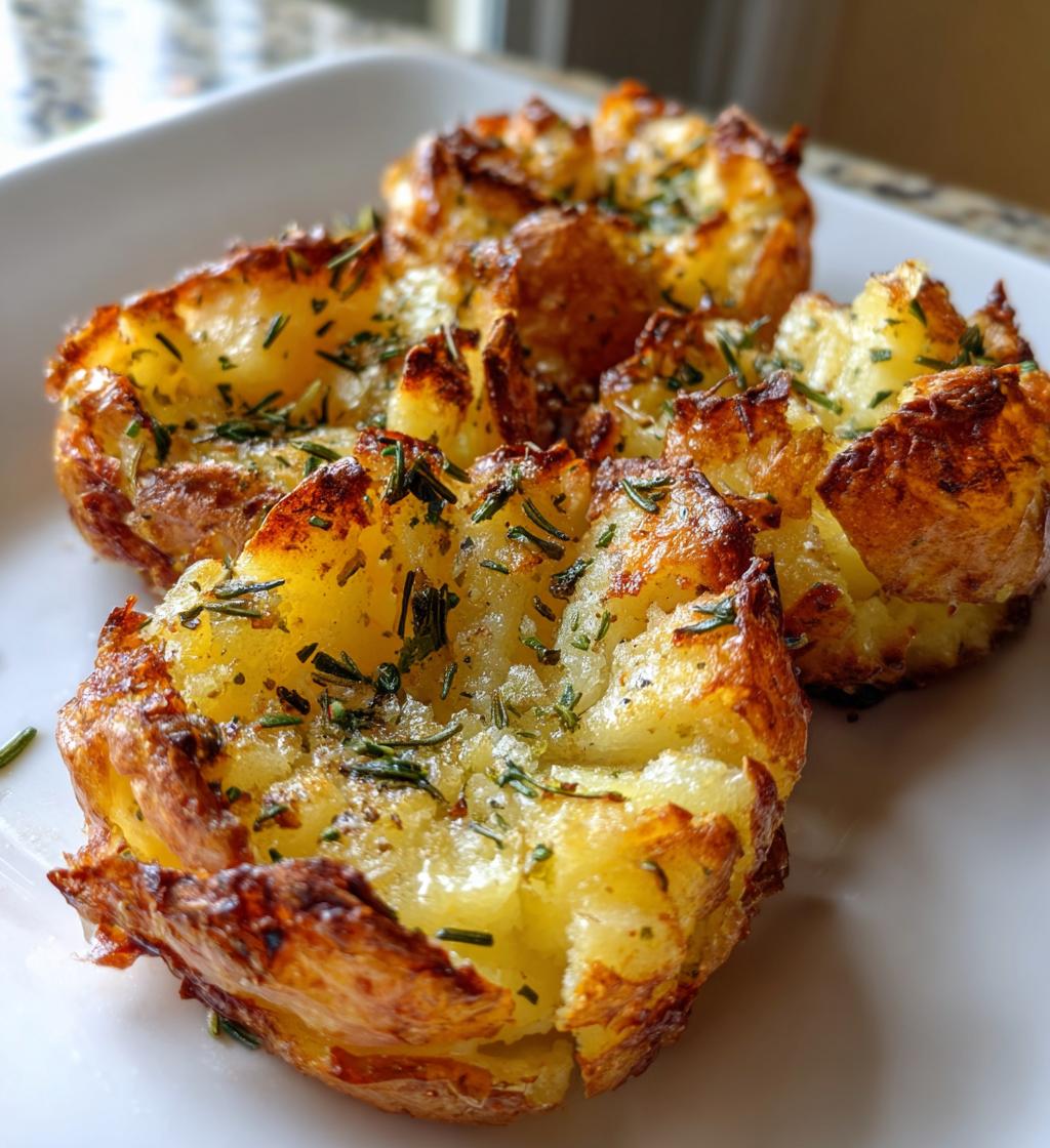 oven baked crispy smashed potatoes