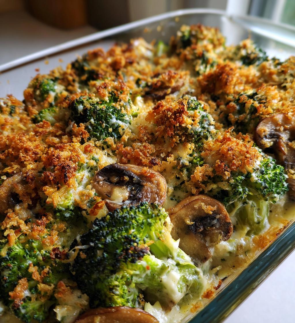 paula deens creamy broccoli mushroom bake - detail 1