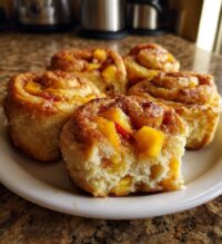 peach cobbler cinnamon rolls a delightful fusion of flavors