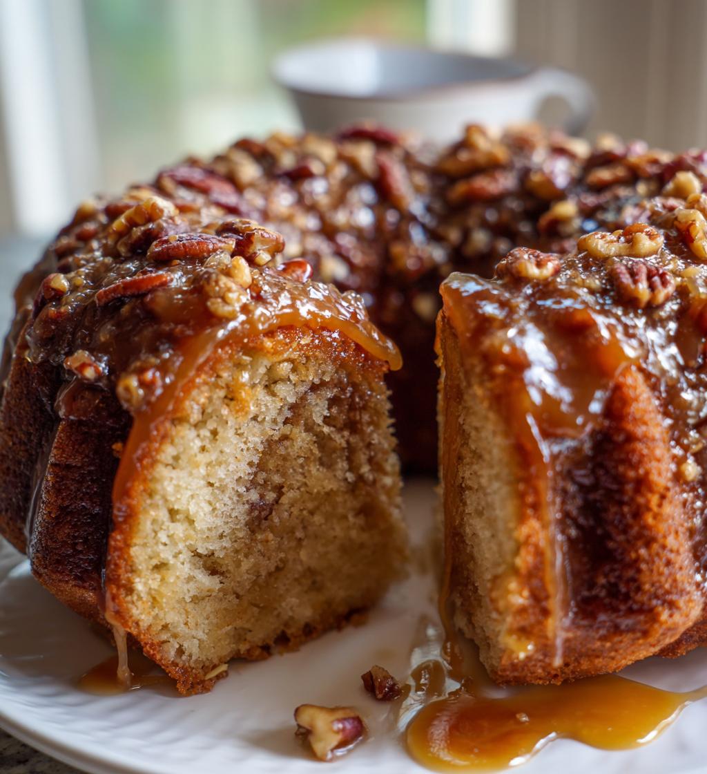 pecan upside down bundt cake - detail 1
