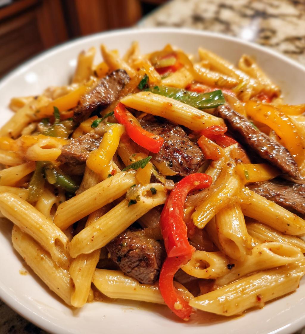 philly cheesesteak pasta