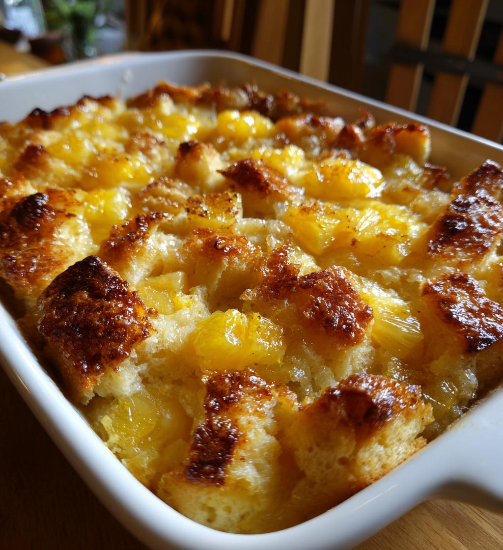 pineapple bread pudding