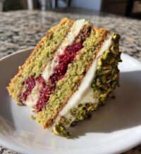 pistachio raspberry cake