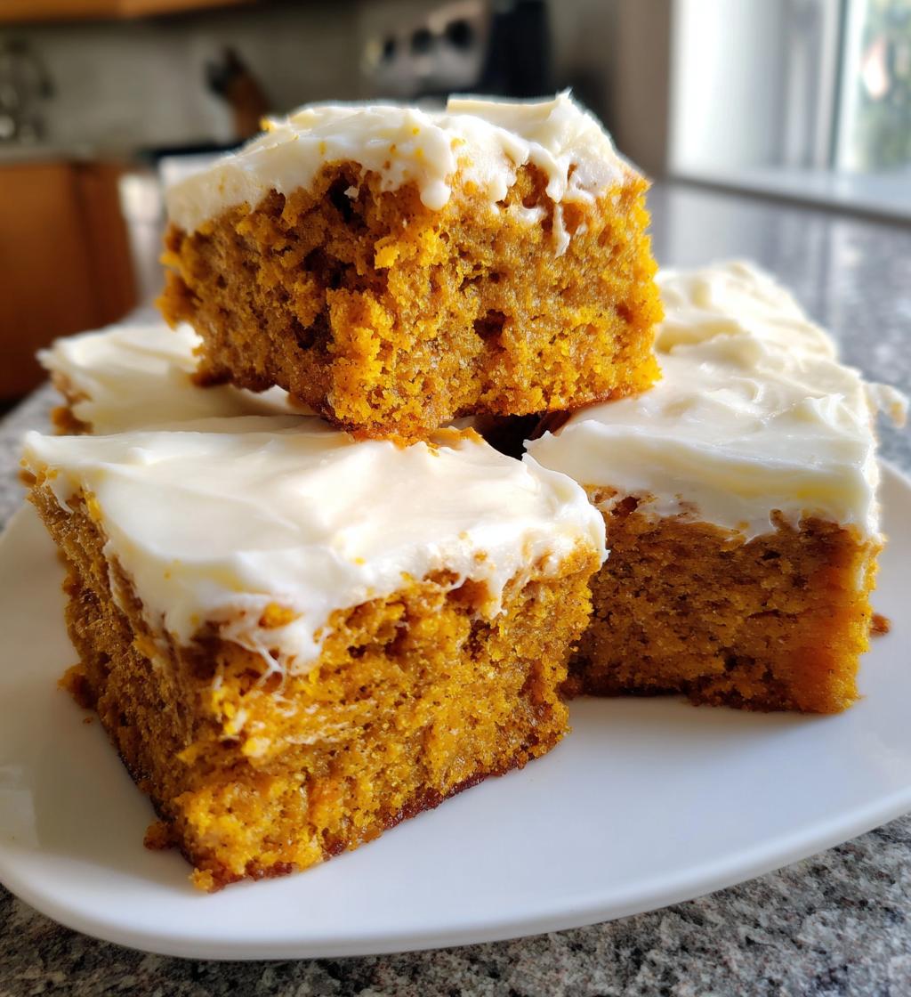 pumpkin bars with cream cheese frosting