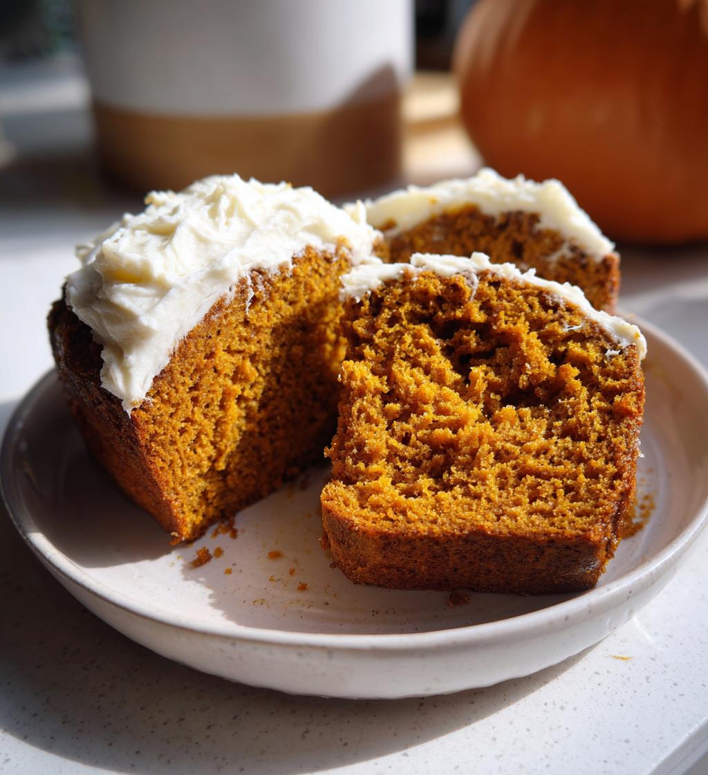 pumpkin bread with cream cheese frosting - detail 1