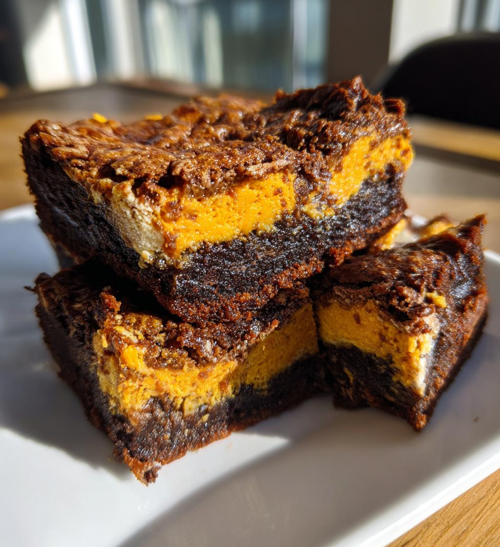 pumpkin cheesecake brownie pie