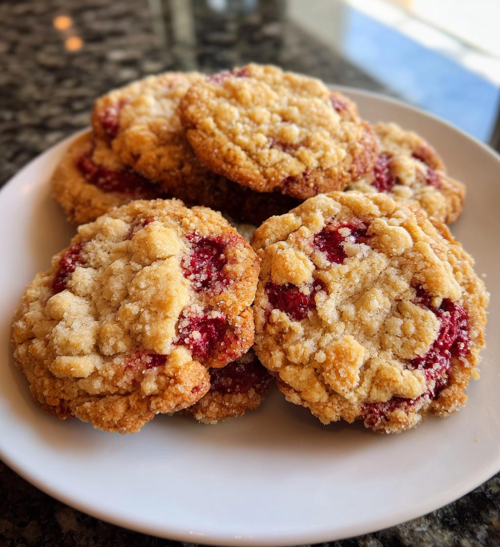 raspberry crumble cookies