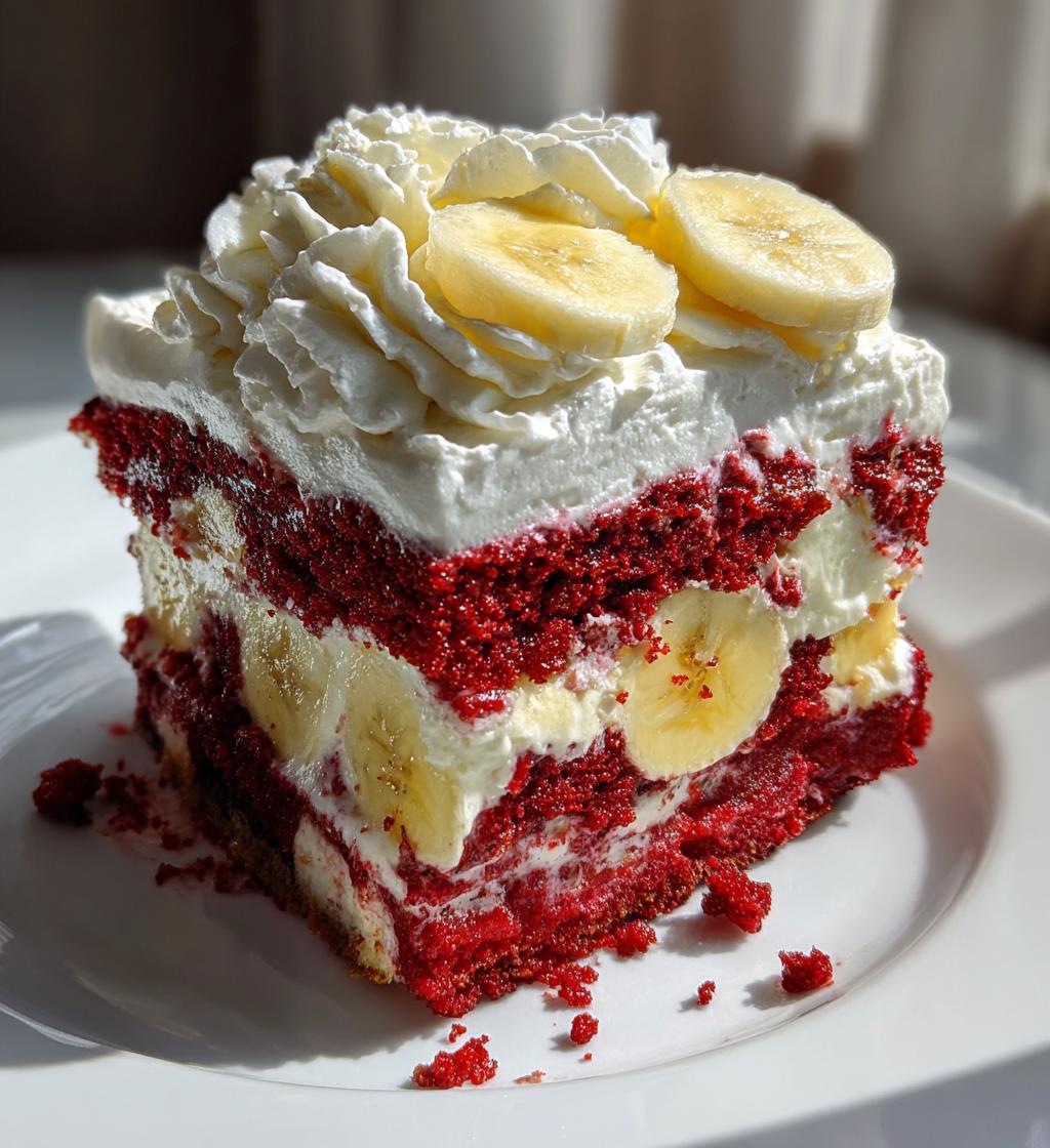 red velvet banana pudding - detail 1